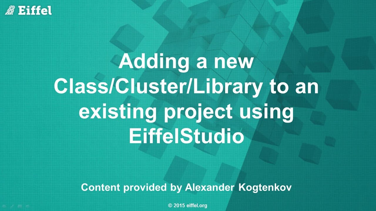 eiffel_software's tweet card. Adding a new Class/Cluster/Library to existing project using Eiffel...