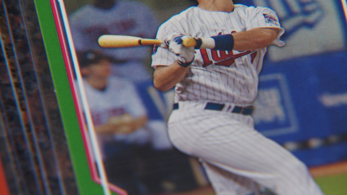 kare11's tweet card. Adam Hanson is featured in the back of the Twins legends card – albeit a bit blurry – and he's trying to track each variant down.