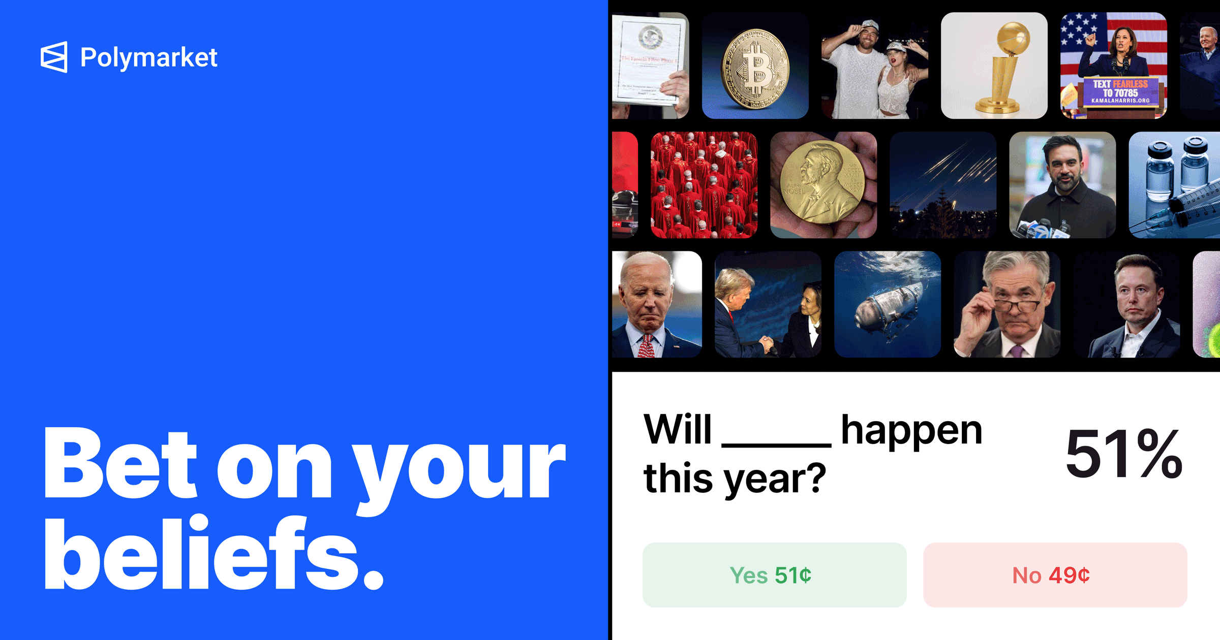 Sampat40a's tweet card. Bet on your beliefs