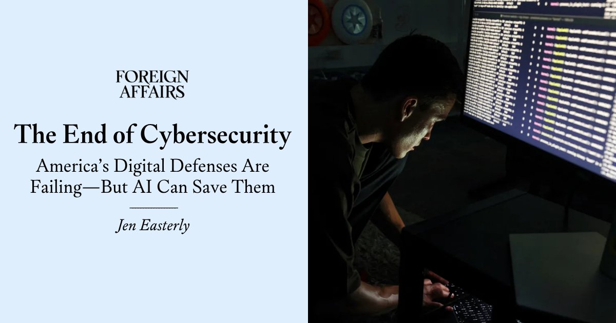 ForeignAffairs's tweet card. America’s digital defenses are failing—but AI can save them.