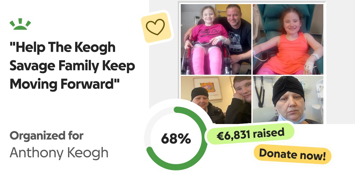 AnthonyKeogh5's tweet card. Hi, my name is Diane, and I’m starting this fundraiser for one of my … Diane O Keane needs your support for "Help The Keogh Savage Family Keep Moving Forward"