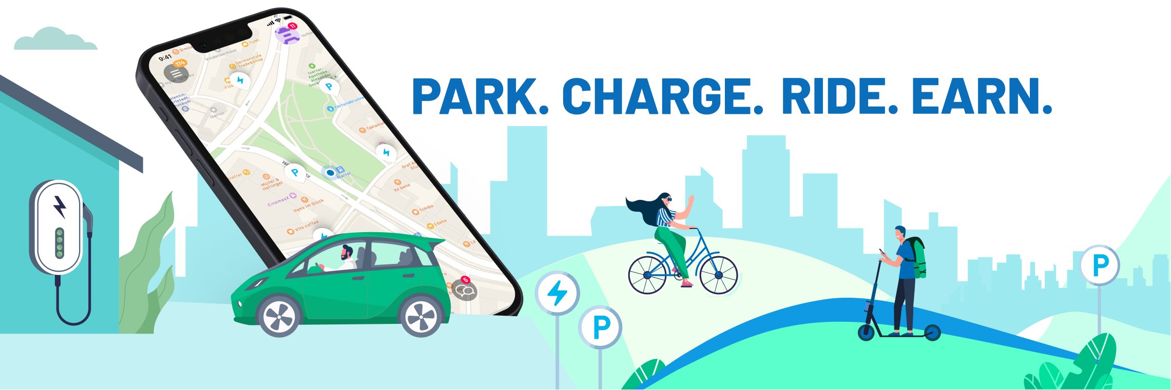 MOBIXWALLET's tweet card. MOBIX → PARK. CHARGE. RIDE. EARN.