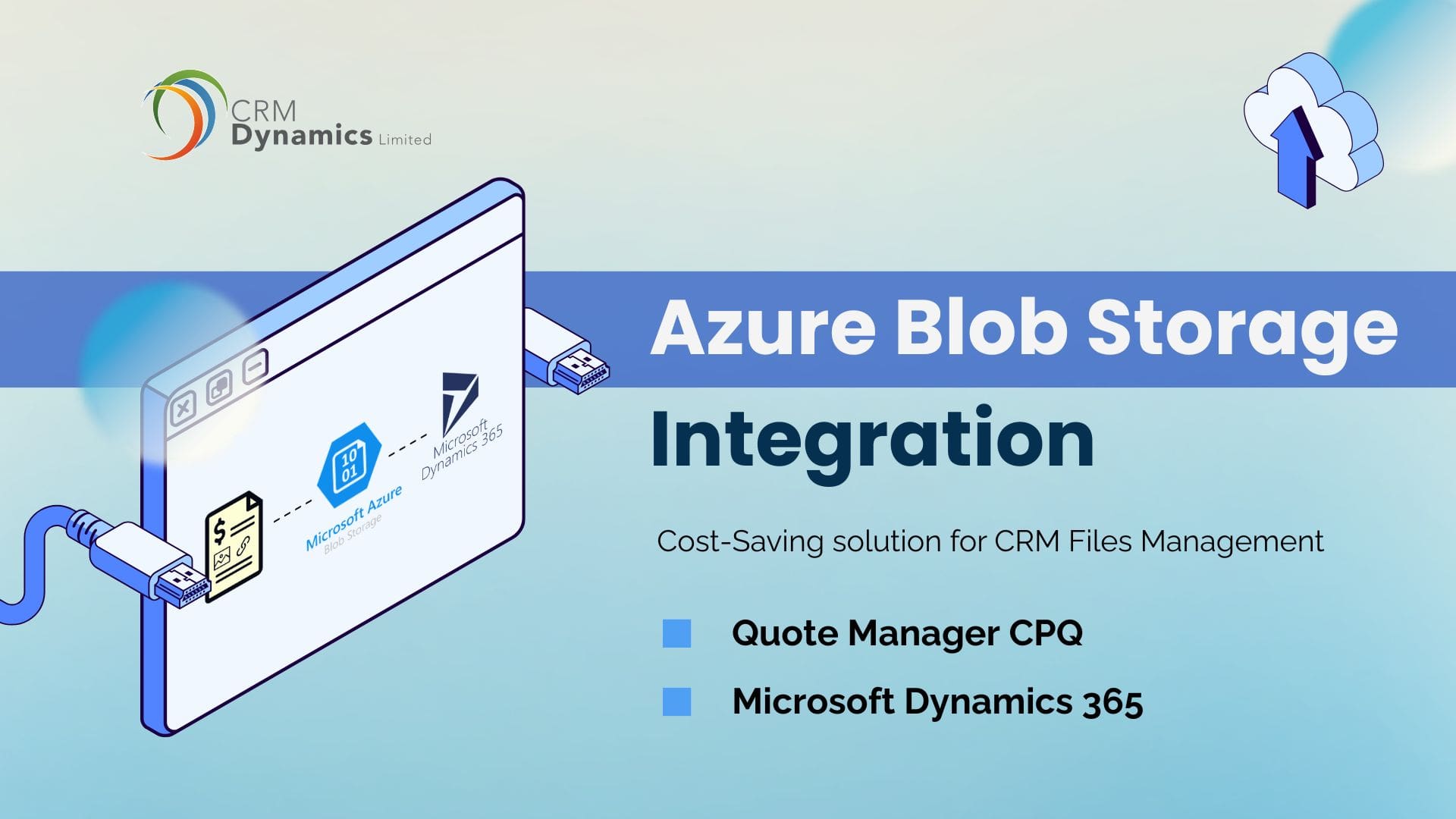 CRMDynamicsLtd's tweet card. Quote Manager CPQ supports Azure Blob Storage integration, allowing businesses to connect product assets—like images and technical datasheets—directly to quote documents generated within Dynamics...