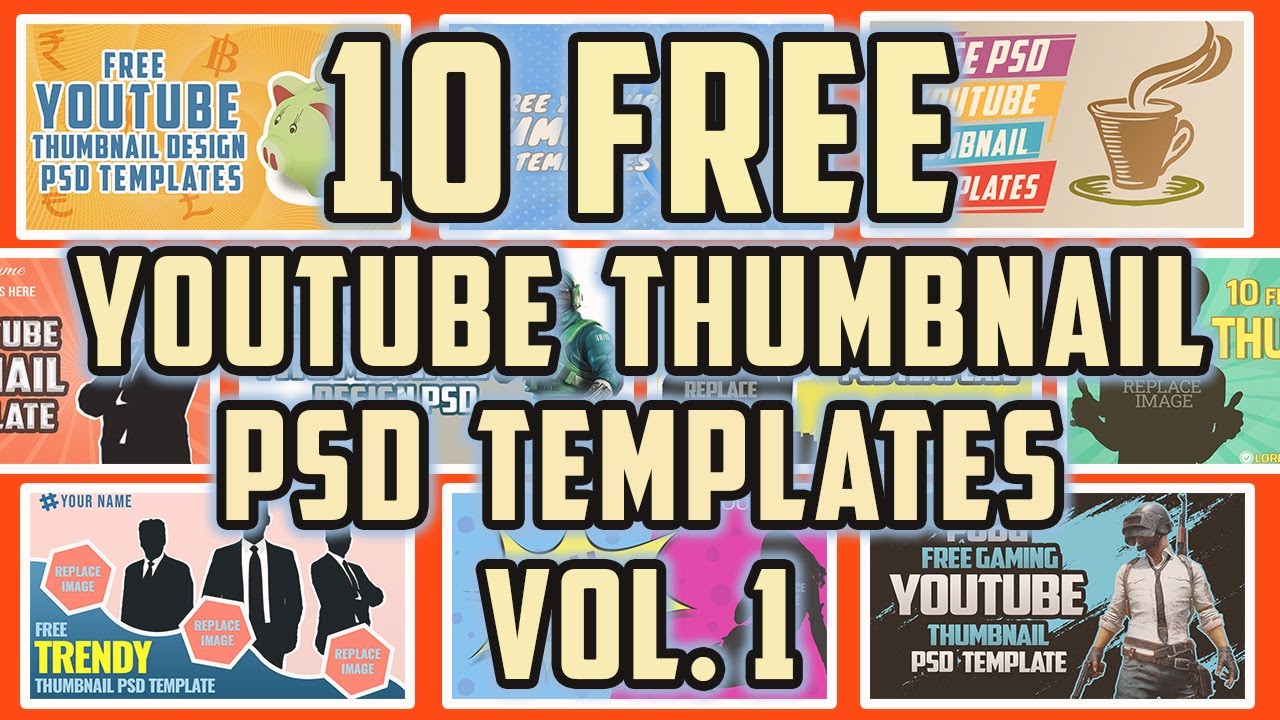 januarcoder's tweet card. 10 Free YouTube Thumbnails PSD Templates Vol 1 and How to Edit Them