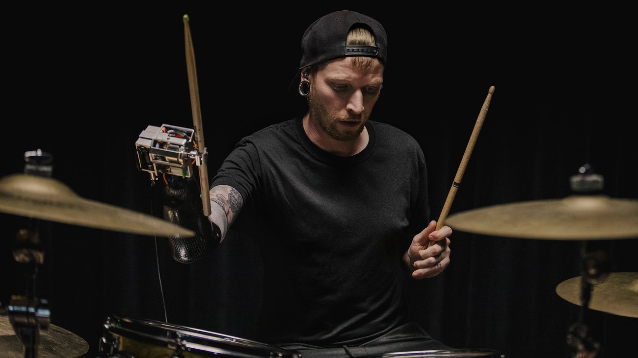 sundarpichai's tweet card. Jason Barnes, an Atlanta-based musician, partnered with Georgia Tech to an AI- powered drumming prosthesis using TensorFlow.