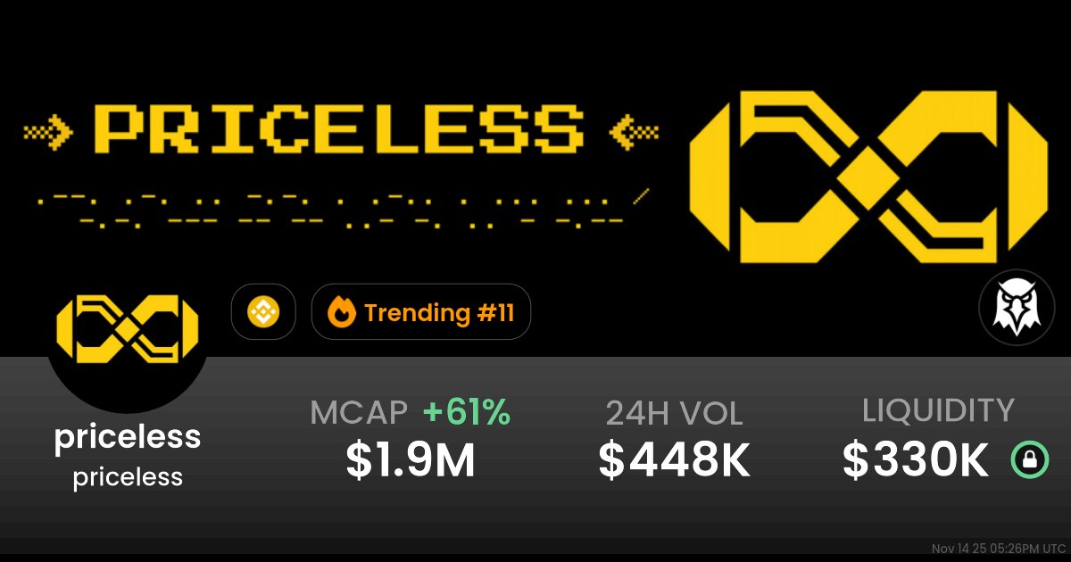 shynobikusama's tweet card. $0.001209 priceless (priceless) realtime price charts, trading history and info - priceless / WBNB on BSC / PancakeSwap