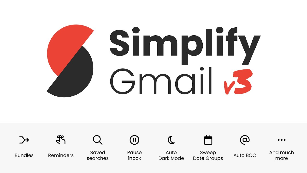 useSimplify's tweet card. Simplify Gmail v3 overview