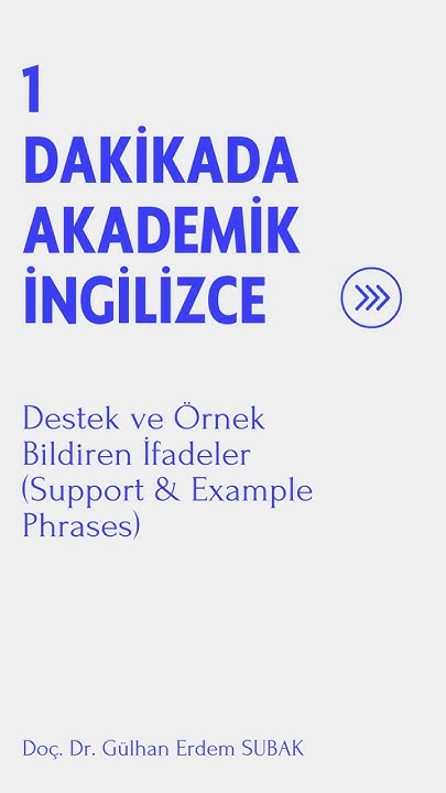 DocDrSubak's tweet card. 1 Dakikada Akademik İngilizce | Örnek Bildiren İfadeler (For example,...