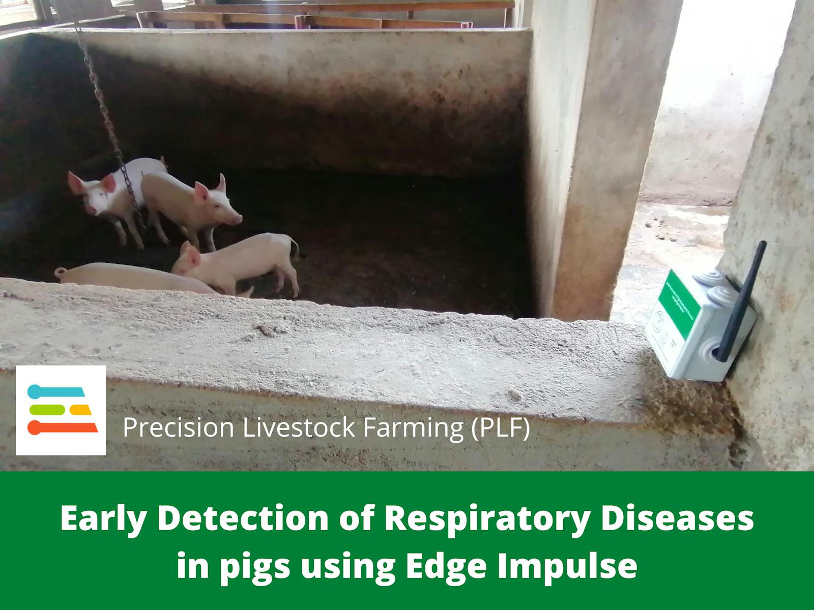 EdgeImpulse's tweet card. Precision livestock farming based TinyML device for early detection of pigs respiratory diseases using Edge Impulse.