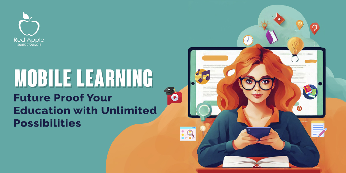 RedAppleTech's tweet card. Read the blog about mobile learning with key market stats and facts. Discover essential considerations and core advantages for developing mobile learning apps.