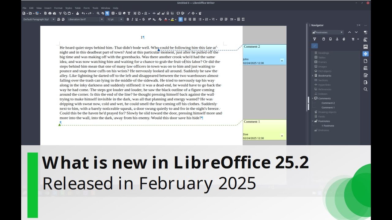LibreofficeS's tweet card. What is new in LibreOffice 25.2 (released in February 2025)