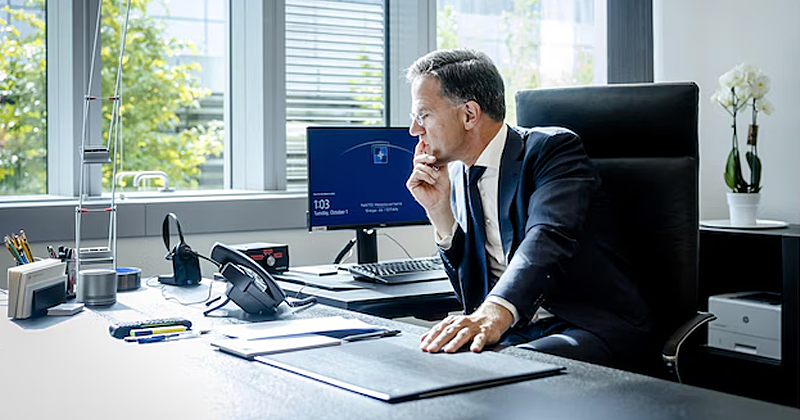 Plenum0z's tweet card. The phones of the new NATO Secretary General Mark Rutte