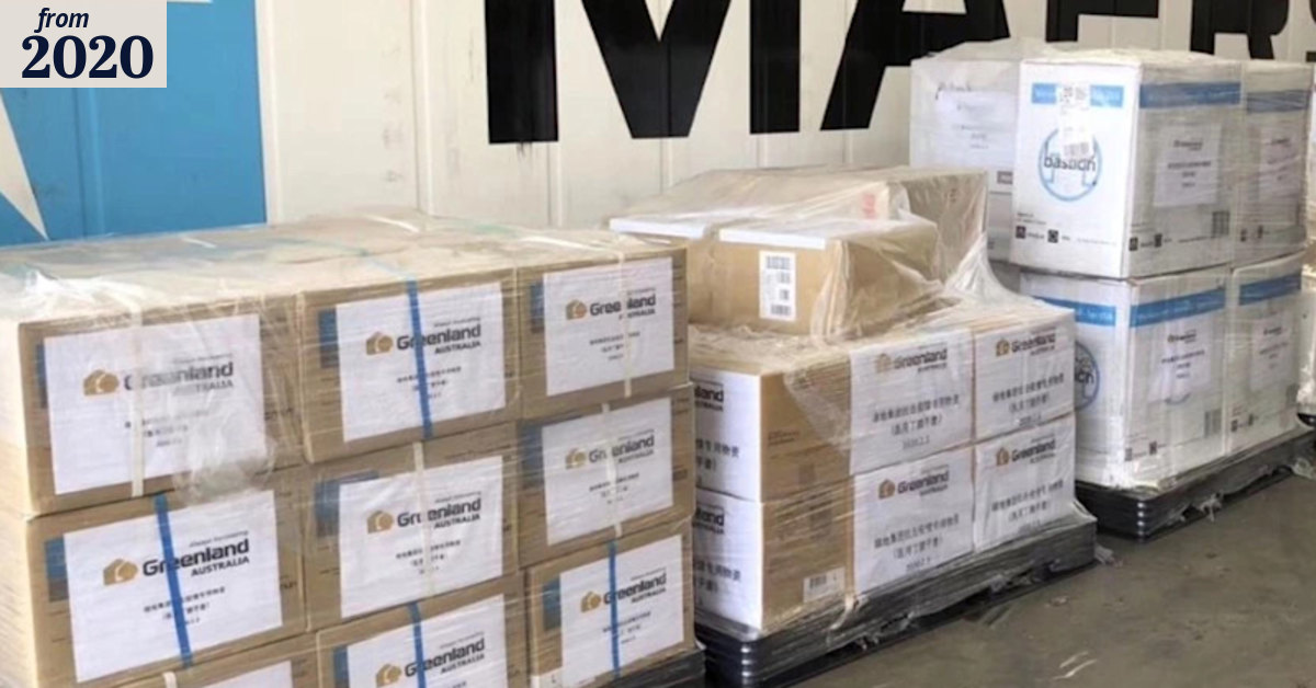 neontaster's tweet card. Staff from Chinese-backed property giant Greenland Group were instructed to source bulk supplies of medical items, including from Sydney, to ship back to China.