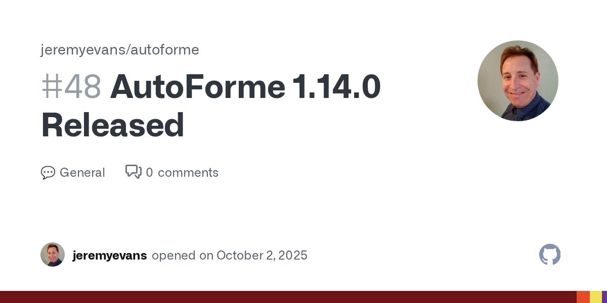 jeremyevans0's tweet card. AutoForme 1.14.0 has been released! Support customizing the searching done for specific columns via column_search_filter (jeremyevans) Support autoforme_framework Roda class method in Roda plugin, ...