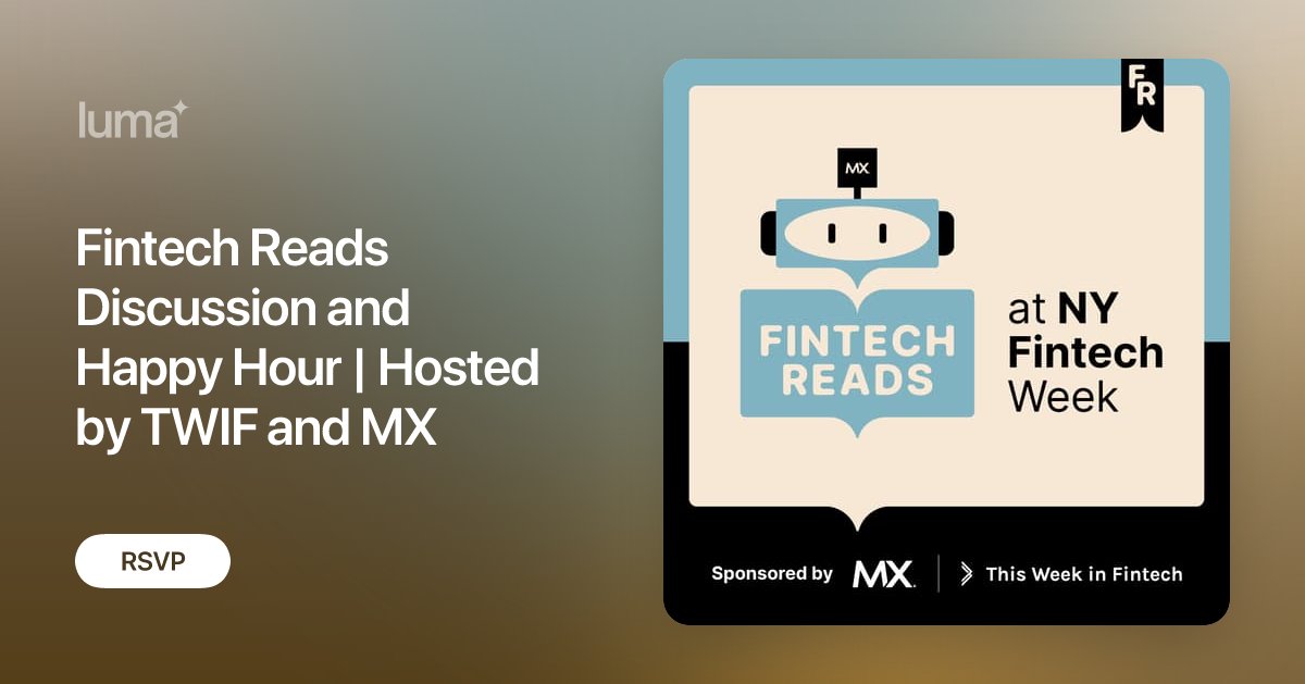 nycallday247's tweet card. Fintech Reads Where Books and Big Ideas Meet Fintech Innovation At this year’s New York Fintech Week, we’re putting together a different kind of event that…