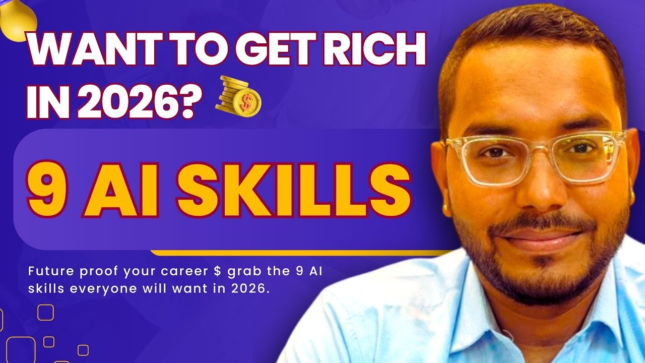 Code4educations's tweet card. 9 AI Skills You MUST Have to Become Rich in 2026 | Which AI skills...
