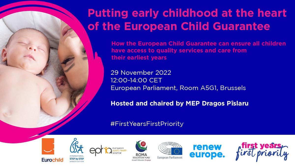 AgataDaddato's tweet card. Save the date for the upcoming event by Eurochild and ISSA, co-leaders of the First Years, First Priority campaign, happening on Tuesday 29 November 2022, from 1200-14:00 CET, at the European...
