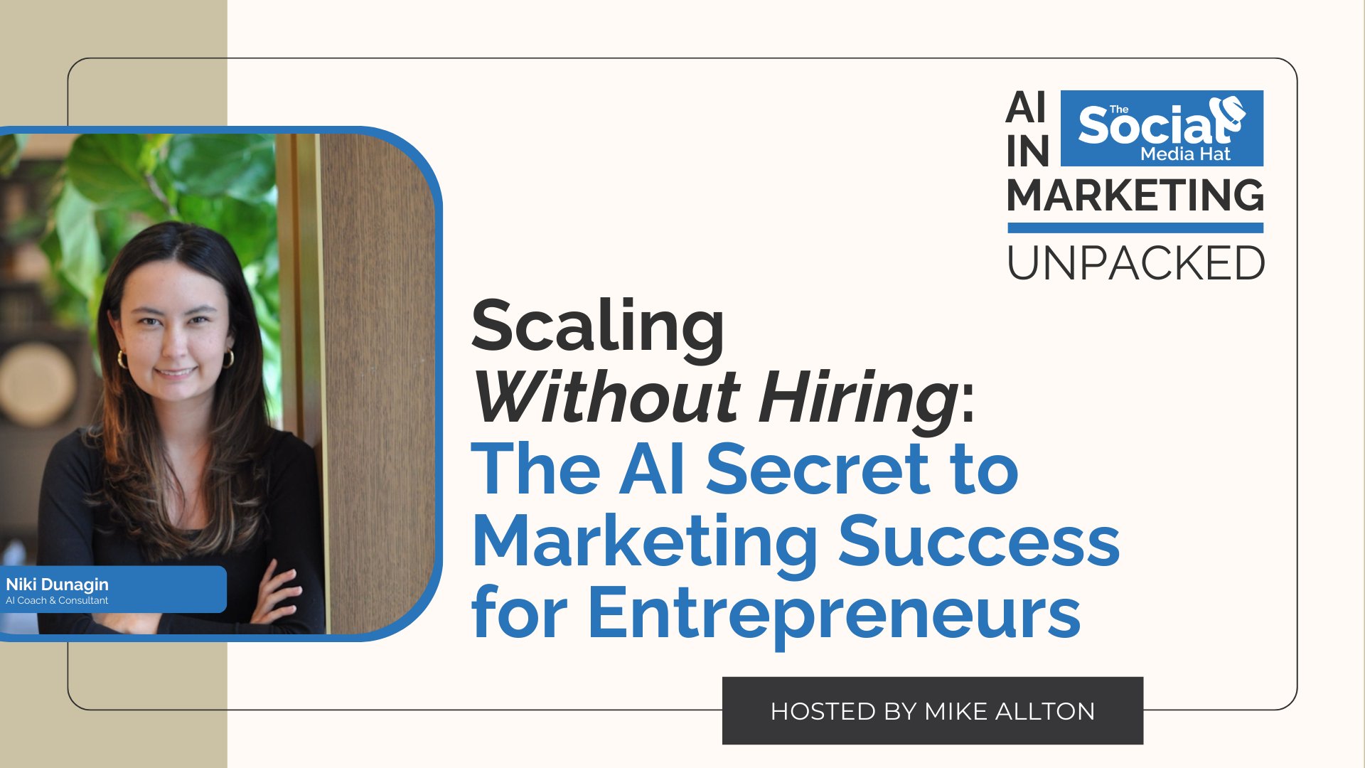 mike_allton's tweet card. In this episode of The AI Hat Podcast, learn from Niki Dunagin how to build out an entire AI team to help run your business.