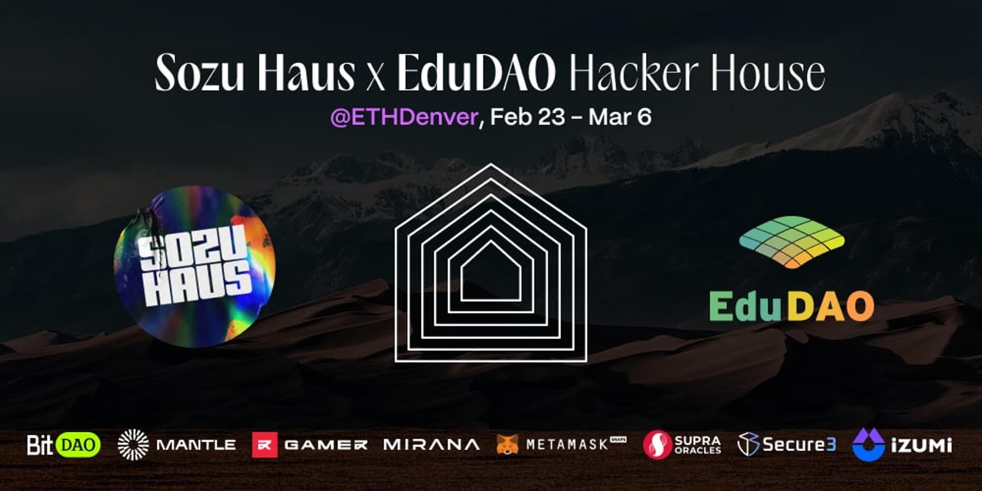 sozuhaus's tweet card. Sozu Haus is headed to the semi-arid, high-desert climate that is Denver CO with BitDAO, Mantle, EduDAO, Metamask Snaps , Supra, Secure3, Mirana, Izumi, and…