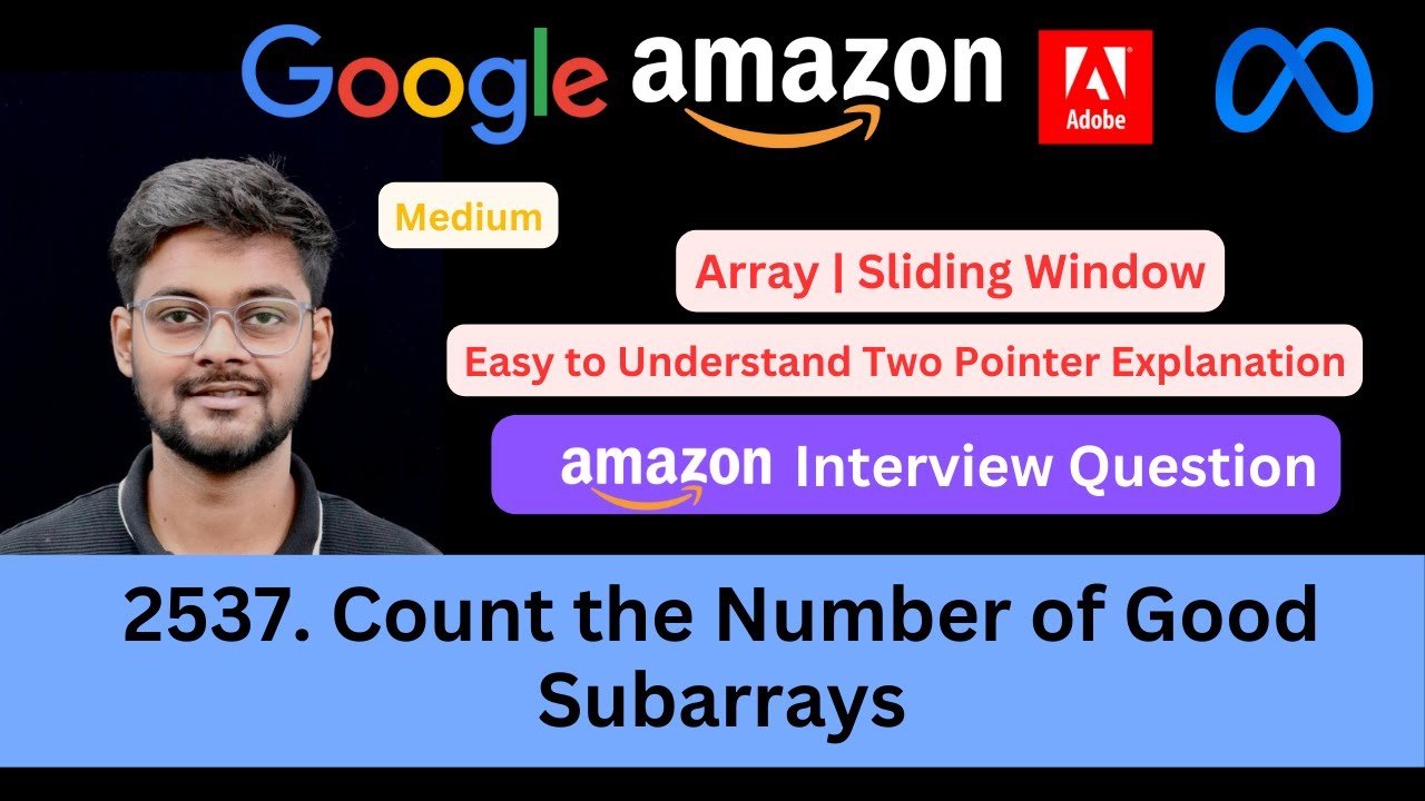 codeharmonyHQ's tweet card. LeetCode 2537 Count the Number of Good Subarrays | Sliding Window |...