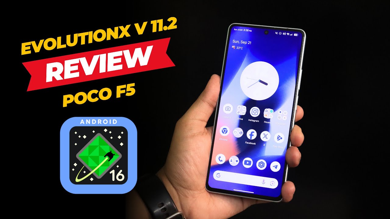 titash_sharma's tweet card. Most Consistent CustomROM? 💯 EvolutionX v11.2 On POCO F5 [Sep'2025]