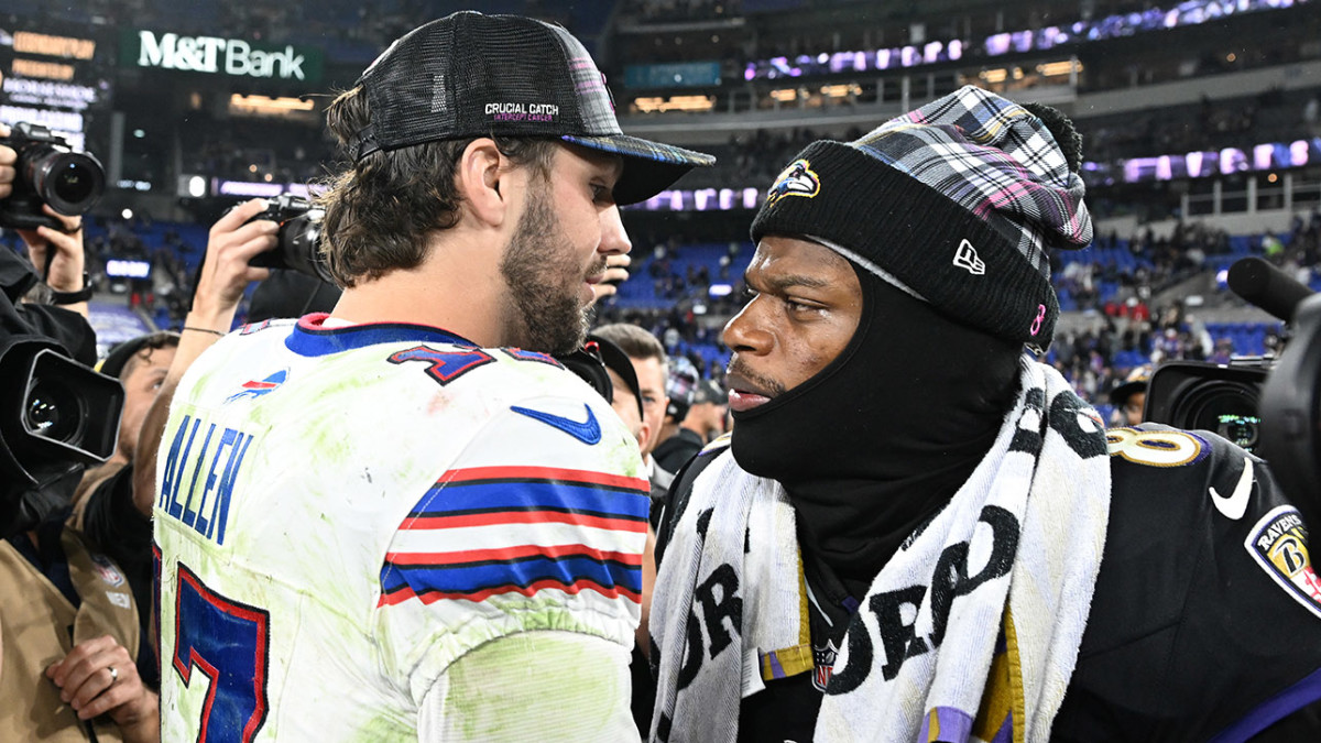 andrewperloff's tweet card. Lamar Jackson, Josh Allen and Joe Burrow are in danger of joining the list of greatest QBs who have never won a title, writes Andrew Perloff.