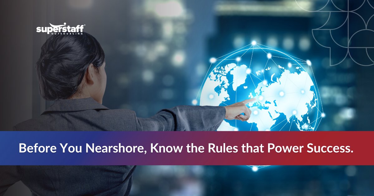 SuperStaffBPO's tweet card. Nearshore outsourcing is no longer just a trend; it’s a strategic move reshaping how modern businesses operate. As companies seek agility, cost efficiency, and real-time collaboration, many are...