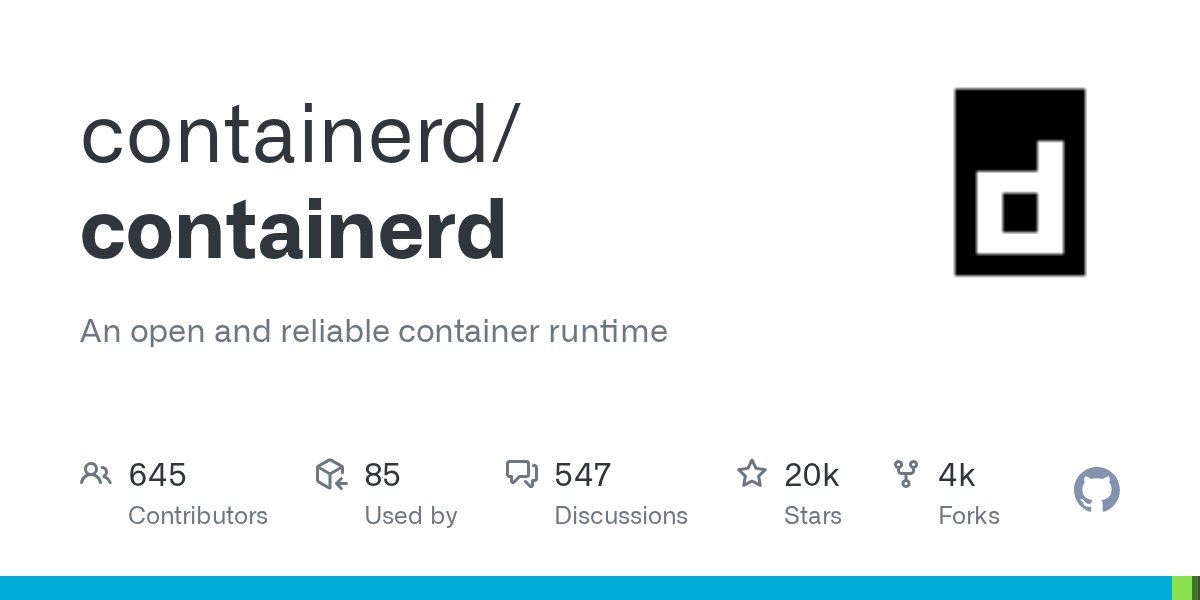 github_trends's tweet card. An open and reliable container runtime. Contribute to containerd/containerd development by creating an account on GitHub.