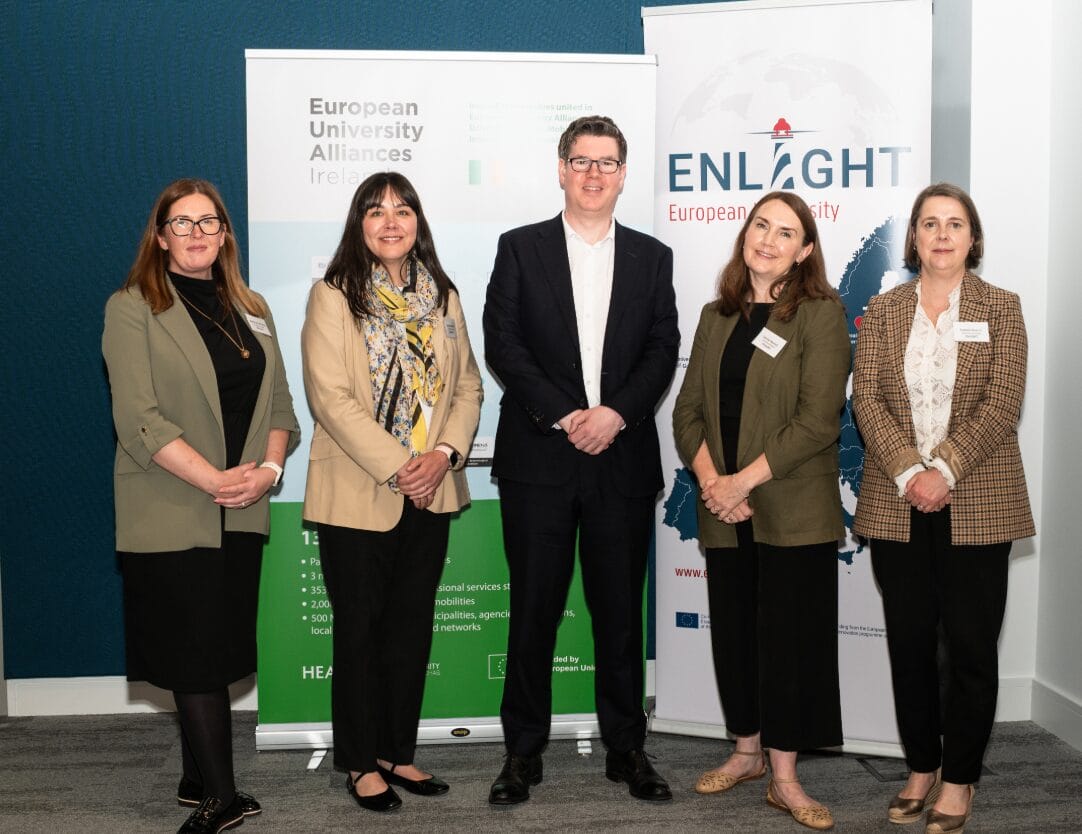 Irish_TechNews's tweet card. University of Galway has been awarded funding for 25 collaborative projects as part of the ENLIGHT European university alliance. Title photo From left, [...]