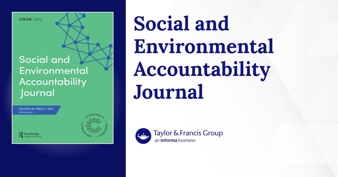 csearUK's tweet card. Published in Social and Environmental Accountability Journal (Vol. 43, No. 3, 2023)