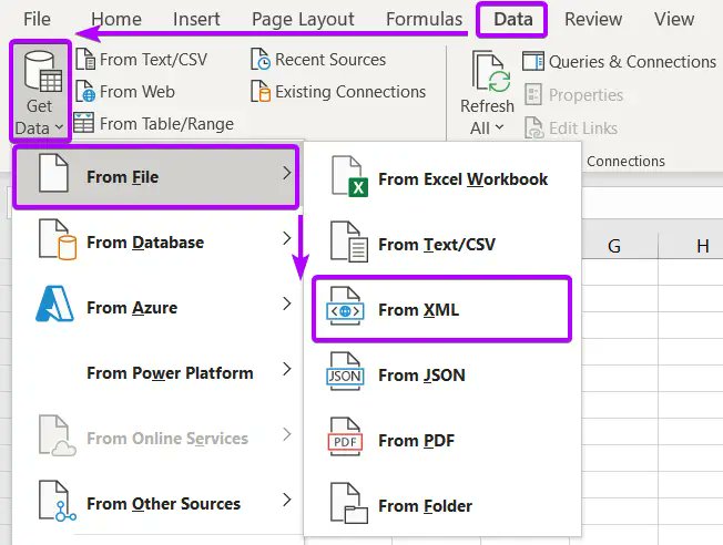 excelgraduate's tweet card. This article discusses 4 ways to open an XML file in Excel using Power Query, Visual Basic Script, XML group, File menu etc.