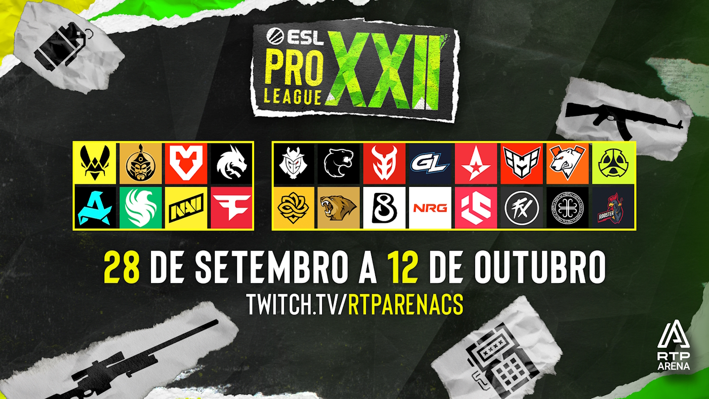 rtparena's tweet card. Mais uma ESL Pro League com selo RTP Arena! A 22ª edição da liga internacional está a chegar ao Counter-Strike 2 e promete aquecer Estocolmo.