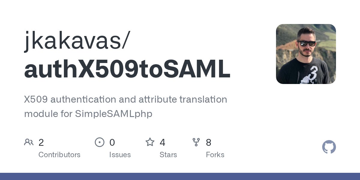 oss_php's tweet card. X509 authentication and attribute translation module for SimpleSAMLphp - jkakavas/authX509toSAML
