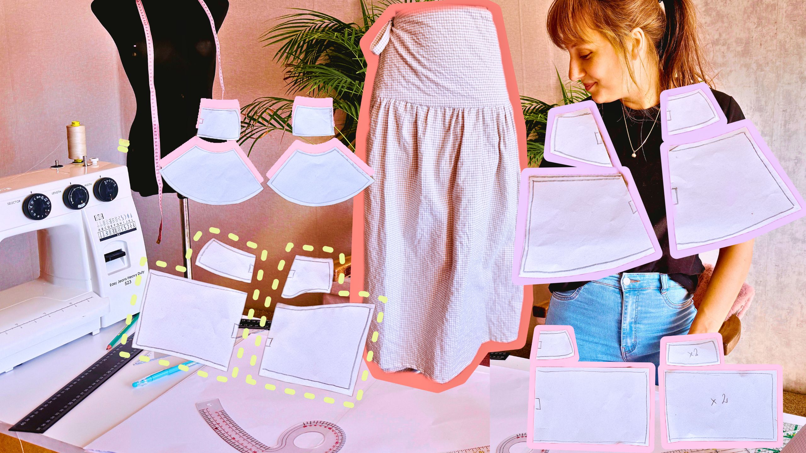 Sparrowrefashi1's tweet card. Learn how to draft a yoke skirt sewing pattern from scratch. This guide includes beginner tips, shaping hacks, and a full video tutorial.