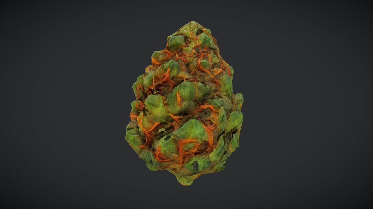 _plaggy's tweet card. 🌿 Cannabis Bud – Low Poly PBR 3D Model