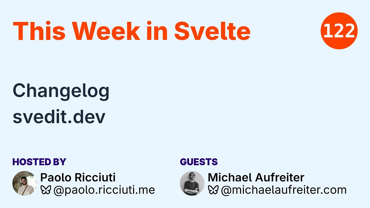 _mql's tweet card. This Week in Svelte, Ep. 122 — Changelog, svedit.dev