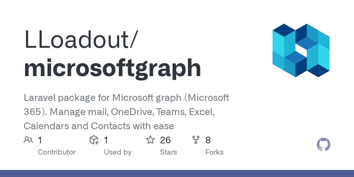 dietsedev's tweet card. Laravel package for Microsoft graph (Microsoft 365). Manage mail, OneDrive, Teams, Excel, Calendars and Contacts with ease - LLoadout/microsoftgraph