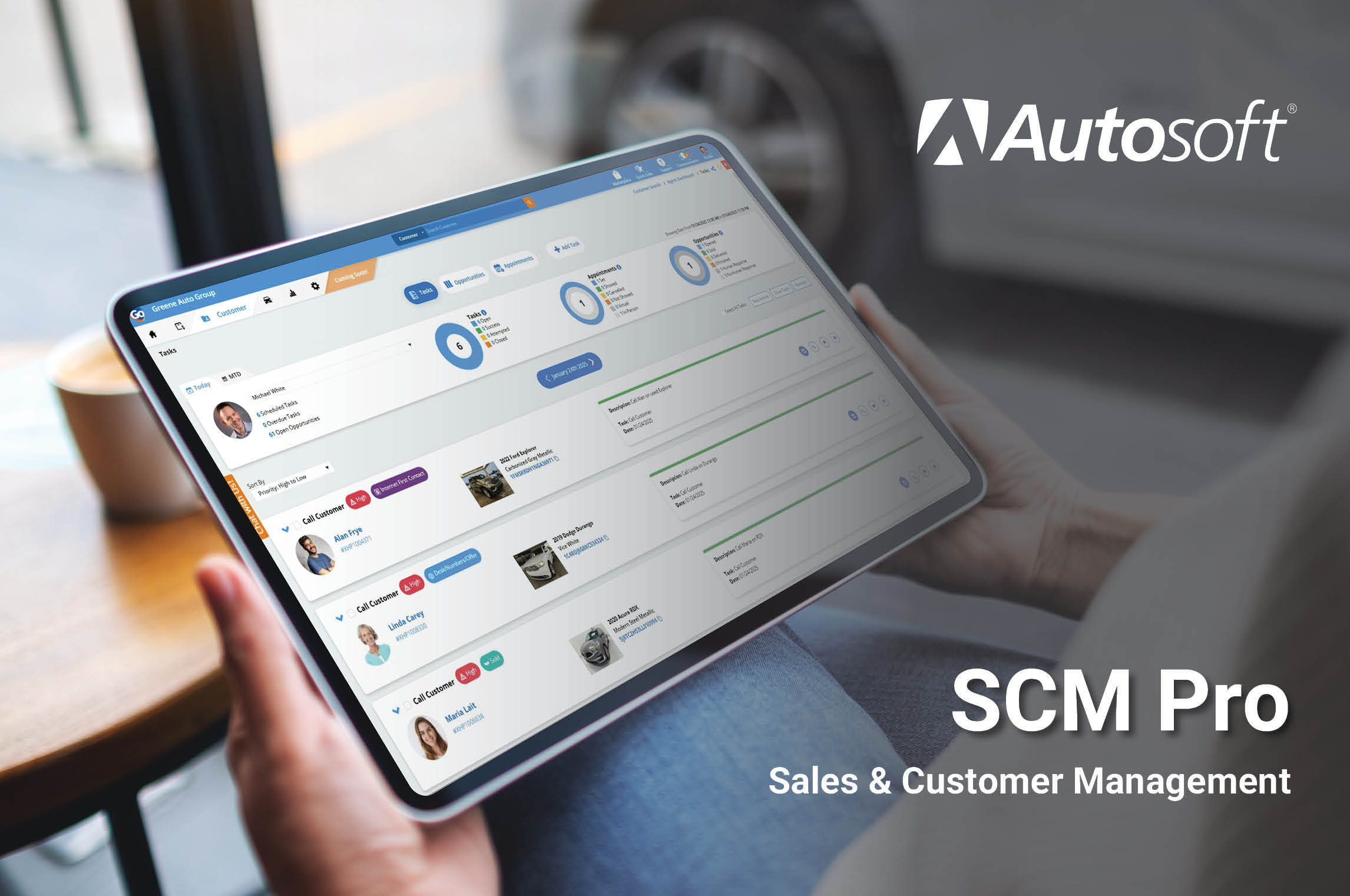 AutosoftDMS's tweet card. Discover how Autosoft’s Sales & Customer Management Pro (SCM Pro) revolutionizes dealership CRM with one simple platform