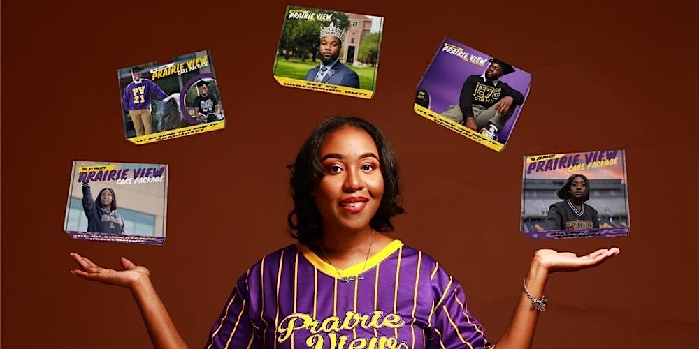 JCSproject's tweet card. The JCS Project is passing out FREE College Care Packages (Snack Boxes) at PVAMU!