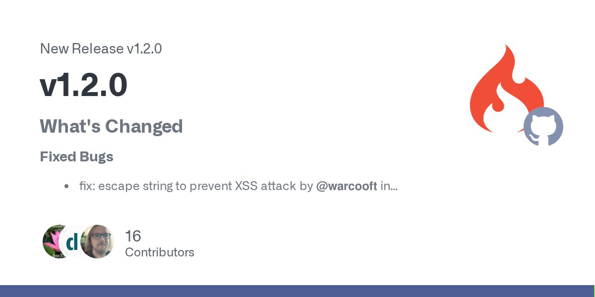 CodeIgniterPhp's tweet card. What's Changed Fixed Bugs fix: escape string to prevent XSS attack by @warcooft in #1148 fix: add missing args to lang('Auth.invalidEmail') by @kenjis in #1159 fix: chain filter does n...