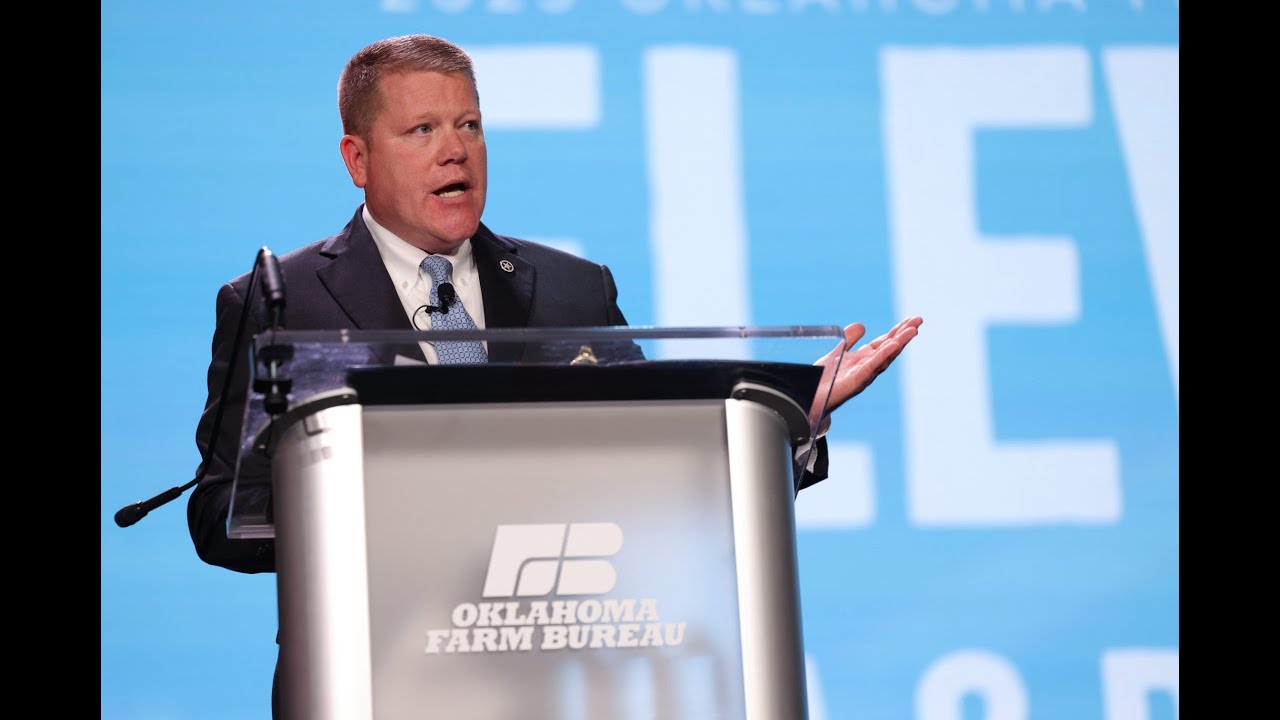 OK_Broadband's tweet card. Director Mike Sanders speaks at Oklahoma Farm Bureau