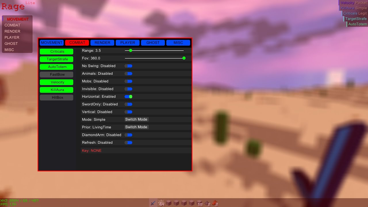 ALIKOSSS's tweet card. Rage Client HvH / Minecraft 1.12.2 /