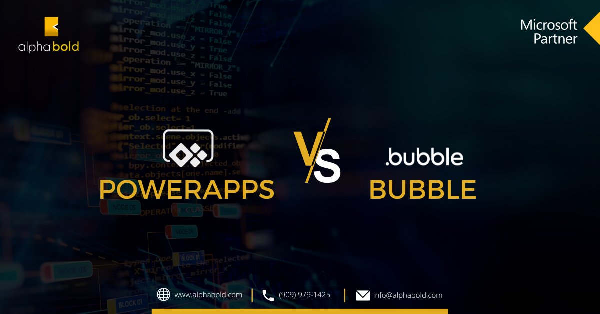 AlphaboldInc's tweet card. Power Apps vs. Bubble: Compare features, ease of use, and scalability to find the best low-code platform for your business needs and growth.