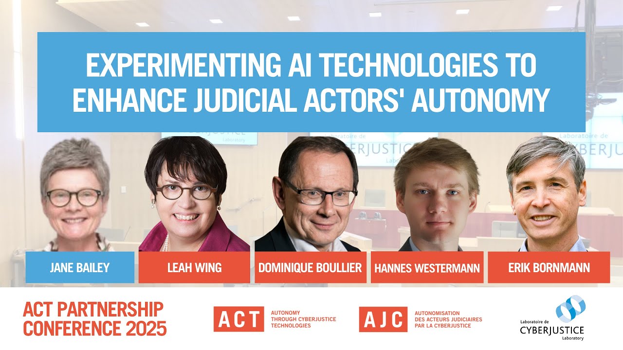 CyberjusticeLab's tweet card. ACT 2025 | Panel 2 | Experimenting AI Technologies to Enhance...