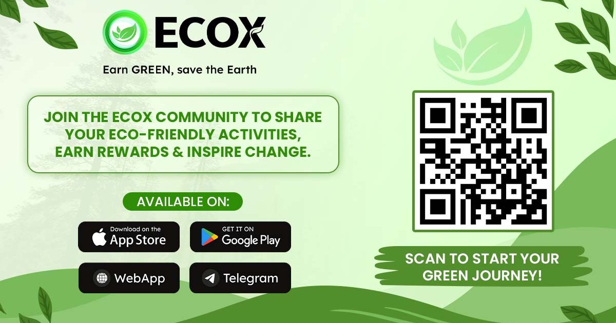 UyokDavid's tweet card. Join ECOX community to share your eco-friendly activities, earn green rewards, and make a positive impact on the environment.
