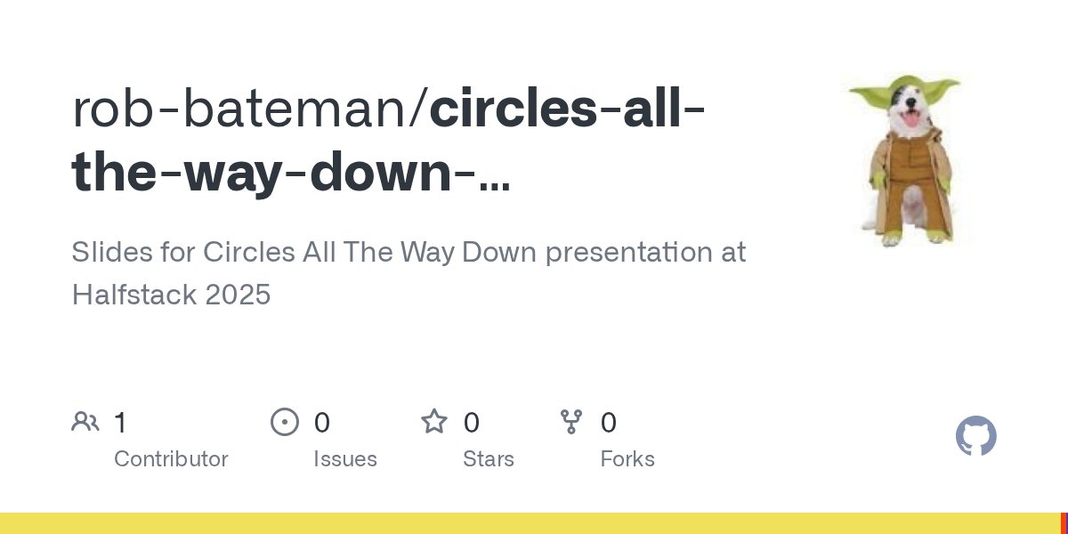 robnet's tweet card. Slides for Circles All The Way Down presentation at Halfstack 2025 - rob-bateman/circles-all-the-way-down-halfstack2025