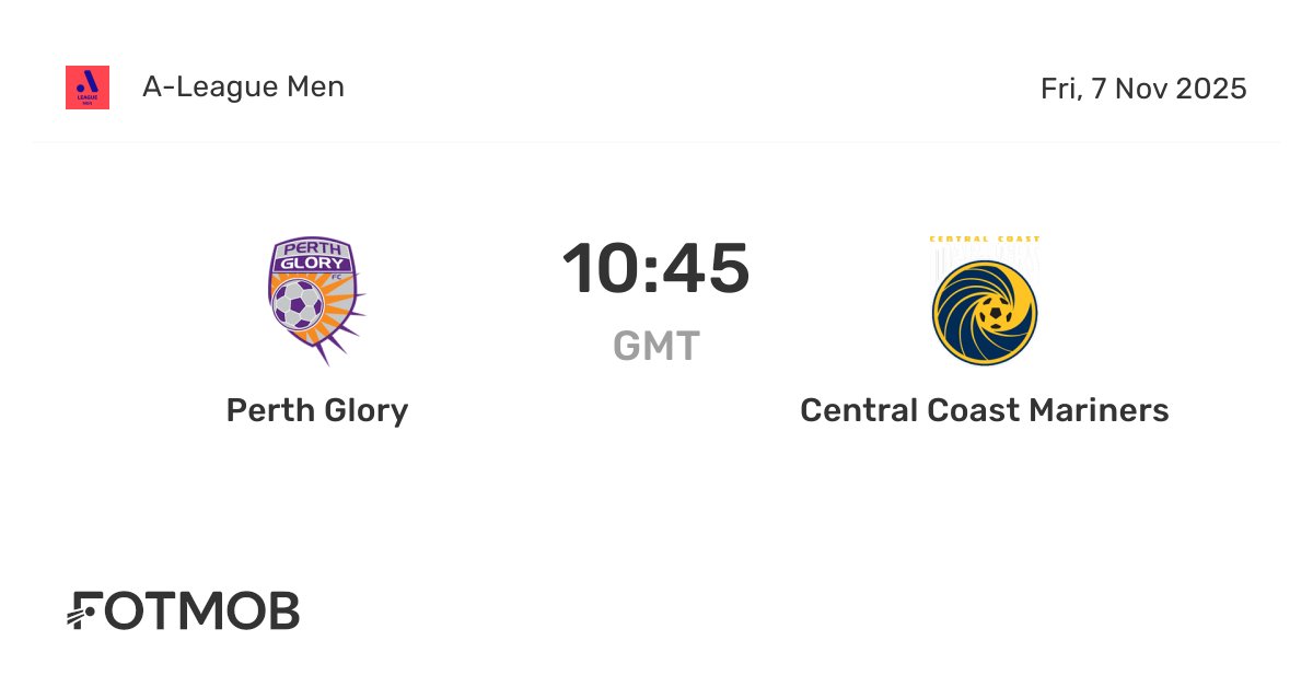 PredictedLabs's tweet card. Perth Glory vs Central Coast Mariners on Fri, Nov 7, 2025, 10:45 UTC. Check live results, H2H, match stats, lineups, player ratings, insights, team forms, shotmap, and highlights.