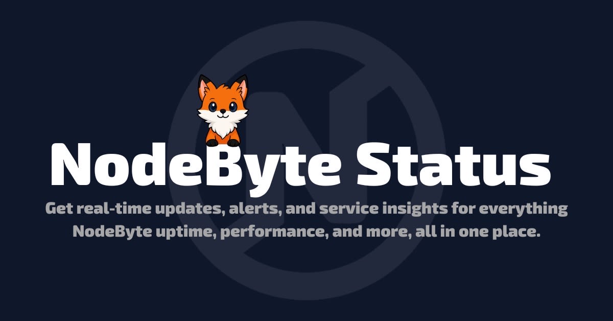 EchoOnDuty's tweet card. Website Deployment Migration - Maintenance details - Stay in the loop with real-time status updates, alerts, and detailed insights for all NodeByte services all in one place. Never miss a beat when...