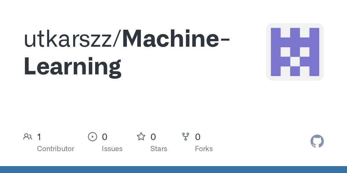 utkarszz's tweet card. Contribute to utkarszz/Machine-Learning development by creating an account on GitHub.