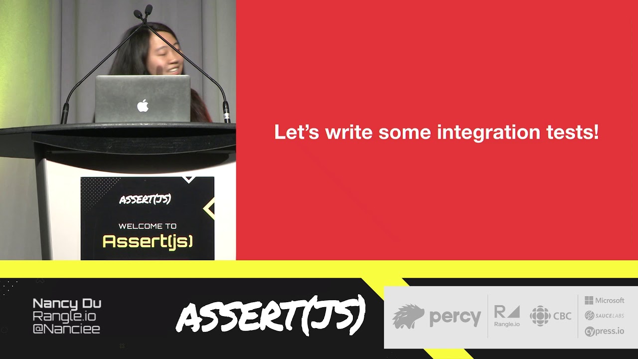 Cypress_io's tweet card. Assert(js) 2019: Nancy Du (Rangle.io) - Integration Testing with...
